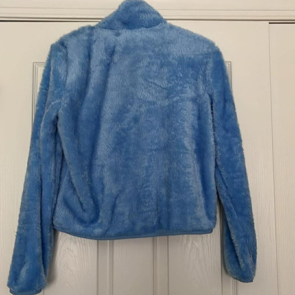 LILLY PULITZER Zip Up Sherpa Jacket ANSEL SIZE XS BLUE PERI NWT COMFY!! oversize - Picture 4 of 4